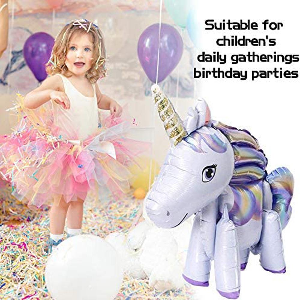 3D Unicorn Foil Balloons Full Body Balloon for Birthday Party Decor, 8pcs