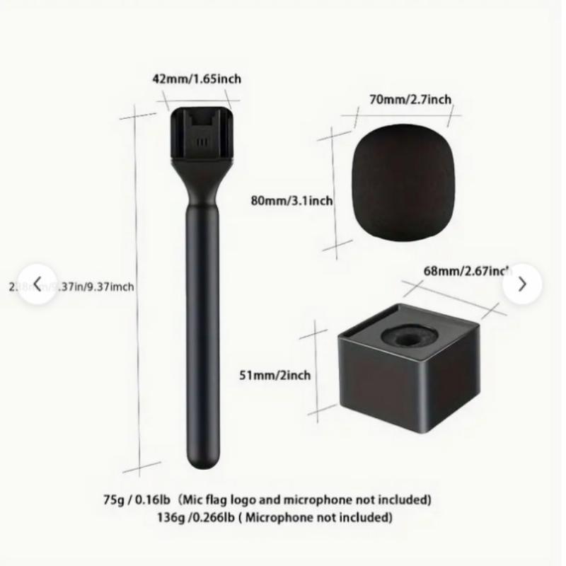 Wireless Handheld Interview Microphone Adapter With Windshield Foam For Rode Wireless Go Ii For Dji Mic 1 2