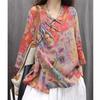 Asymmetrical Linen Frog Button Chinese Style Shirt, Spring/Summer 2026, Slimming Three-Quarter Sleeve Pullover.