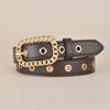 Womens Vintage Quality Gold Buckle Slim Waist Belt Fashionable And Versatile Accessory