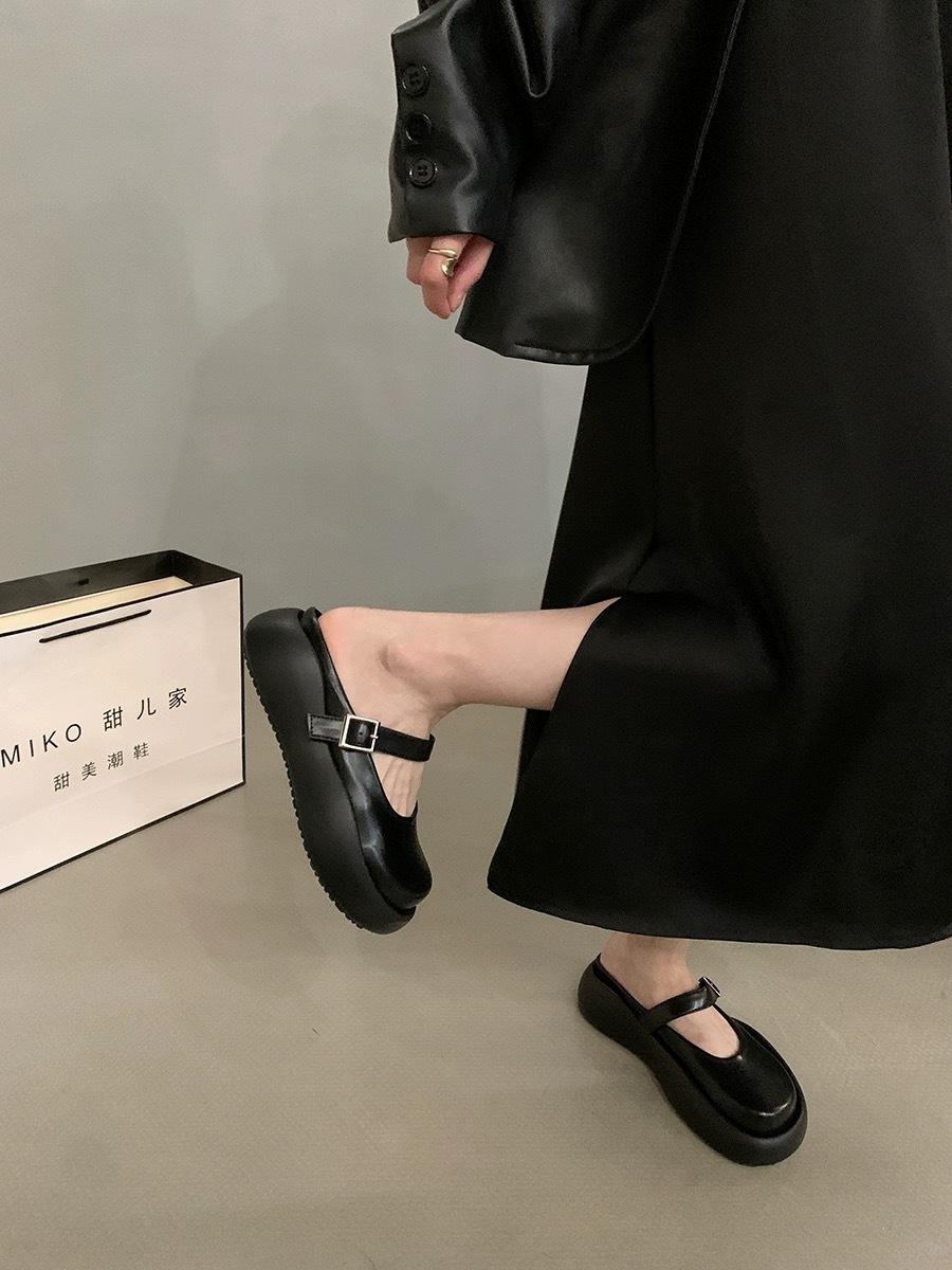 

Туфли-полушапки Мэри Джейн с сумкой на голове, женская летняя новая универсальная модная тенденция, туфли-бублики на платформе 40