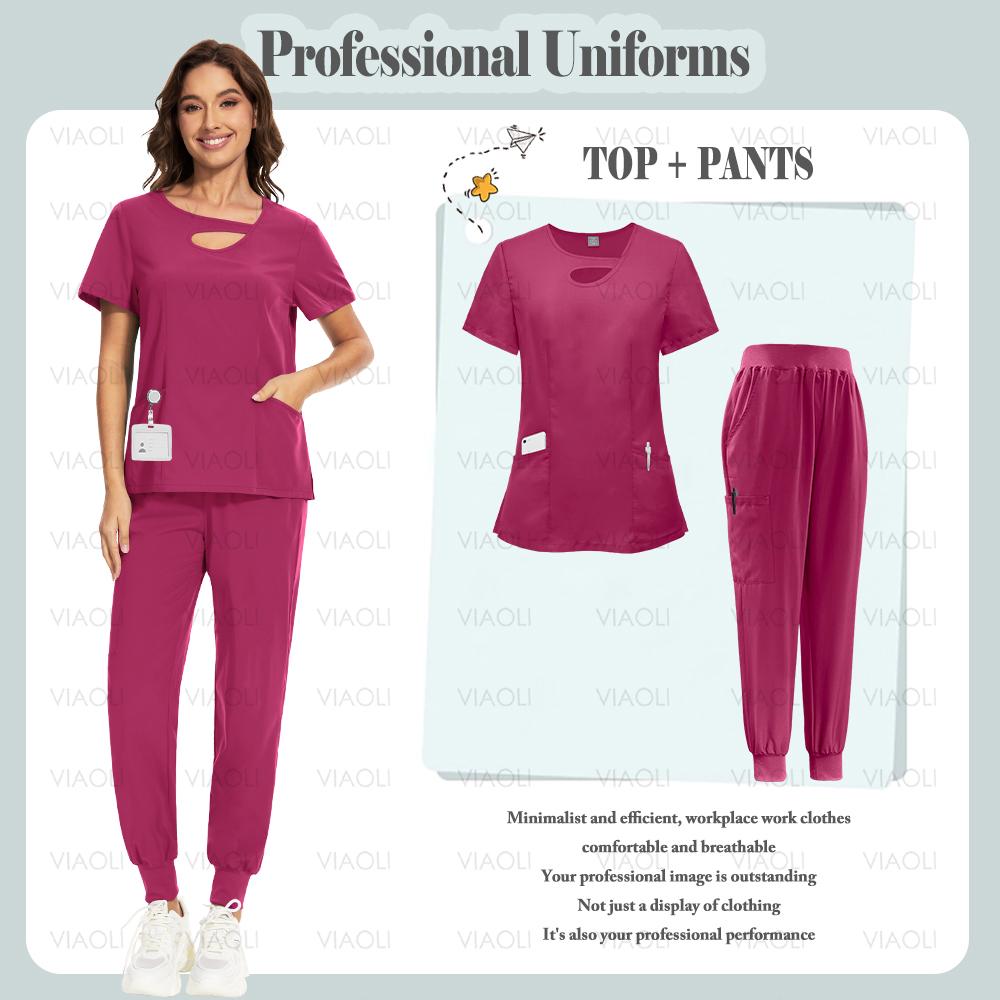 Multicolour Jogger Suit Doctor Nursing Uniform Pocket Top Pants Nurse Scrub Set Medical Clinical Clothes Surgical Uniforms Woman