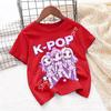 Girls KPOP Idol Group Print Short Sleeve Boys and Girls TShirt Cute Cartoon Graphic Tee Kids Summer Casual Top