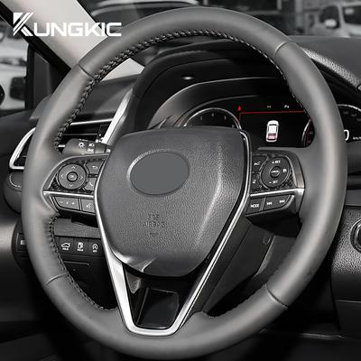 Real Soft Carbon Fiber Sticker For Toyota Camry 2018 2019 2020 2025 2025 For Avalon 2019-2025 LHD Car Steering Wheel Button Trim