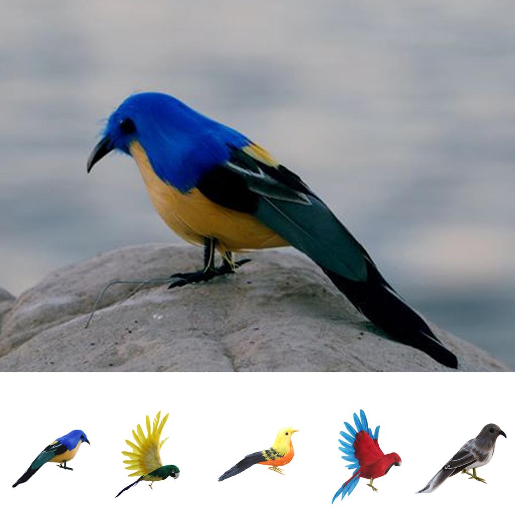 Taxidermy Realistic Artificial Bird Polyethylene Feather Decoration Figurine for Home and Outdoor Garden Events