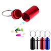 Small Tablets Holder Pill Case First Aid Container with Key Ring Key Chain