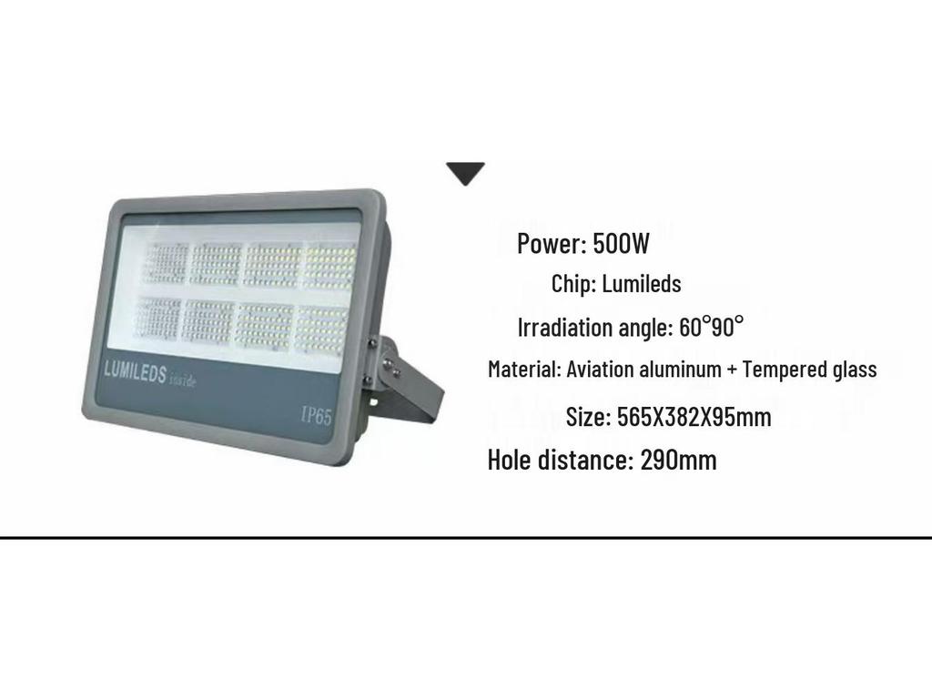 500W Outdoor Waterproof LED Floodlight for High Poles: Ideal for Tunnels, Advertising, and High-Power Projection Lighting