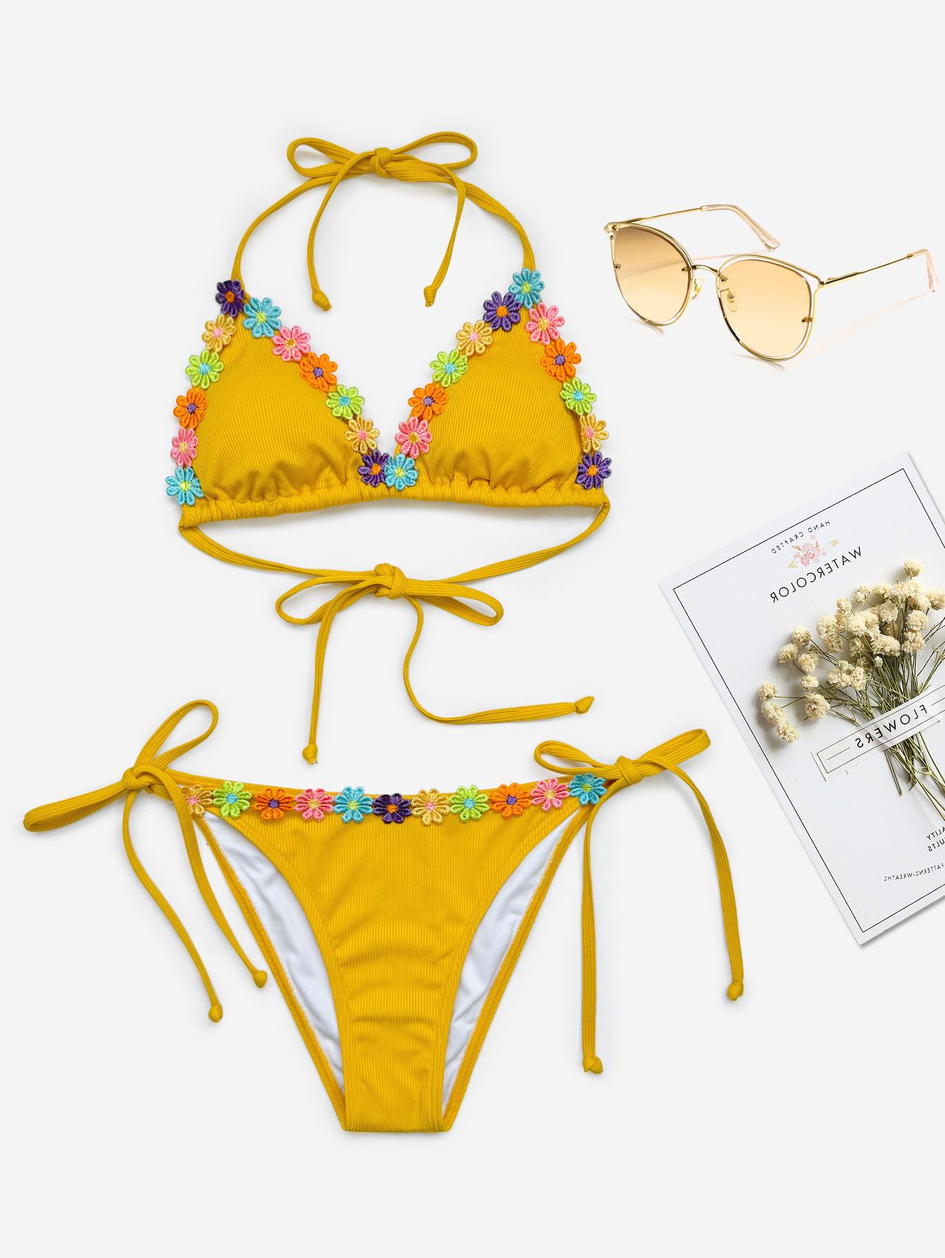 Sunflower Bikini: 2025 European  American Split Triangle Swimwear