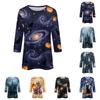 Women's Casual Halloween Print Top with Round Neck and Three-Quarter Sleeve