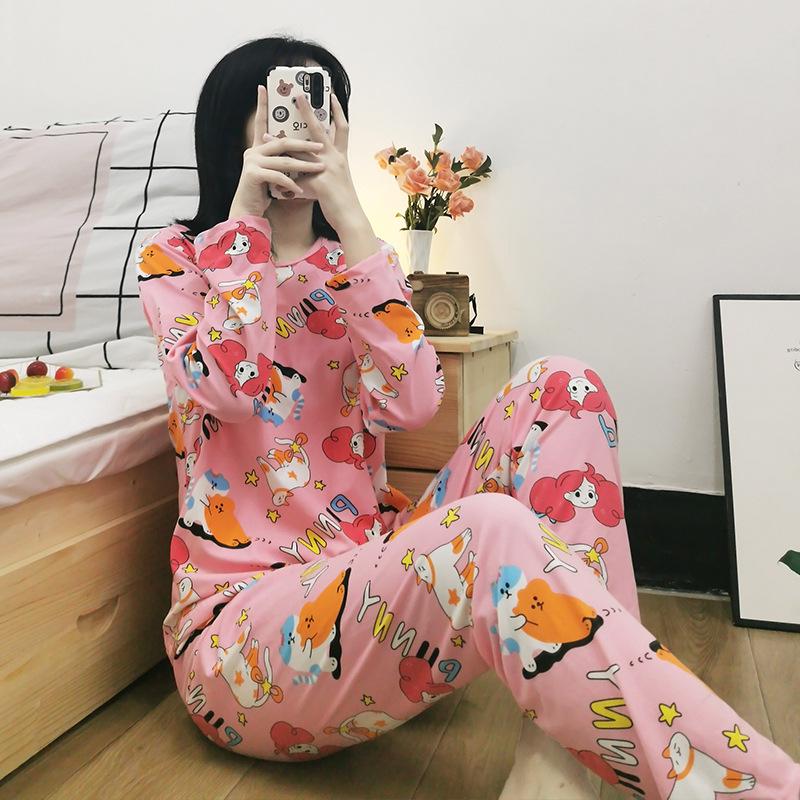 Women's Autumn/Winter Pajama Set: Cute, Girlish Long-Sleeve, Loose, Casual Homewear