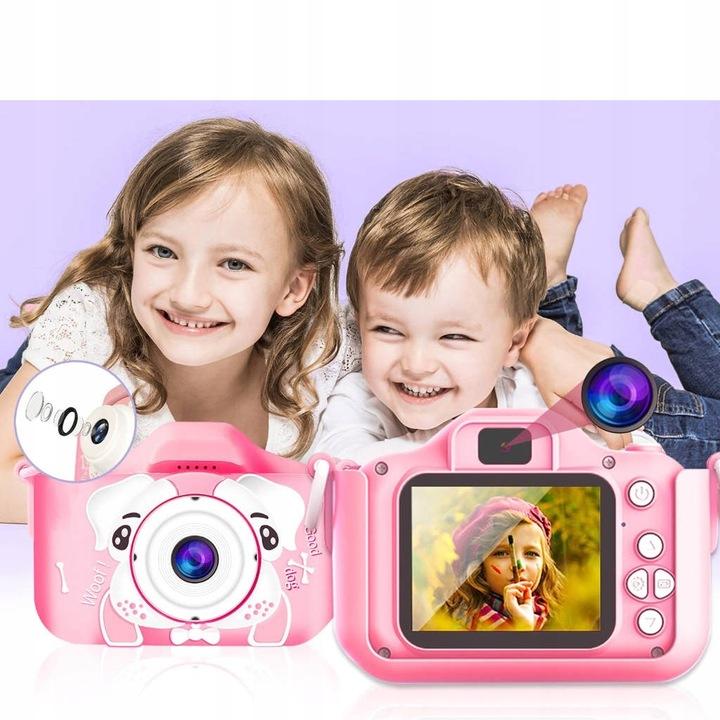 Aparat Cyfrowy Dla Dzieci Kamera Hd + Etui Piesek