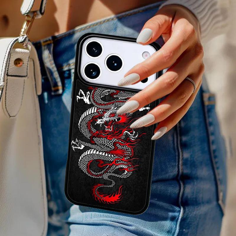 Ancient Japanese Dragon Phone Case For iPhone 17 Air 14 15 13 12 Max Cover For Apple 14 15 16 16e 11 Pro Max Plus Coque