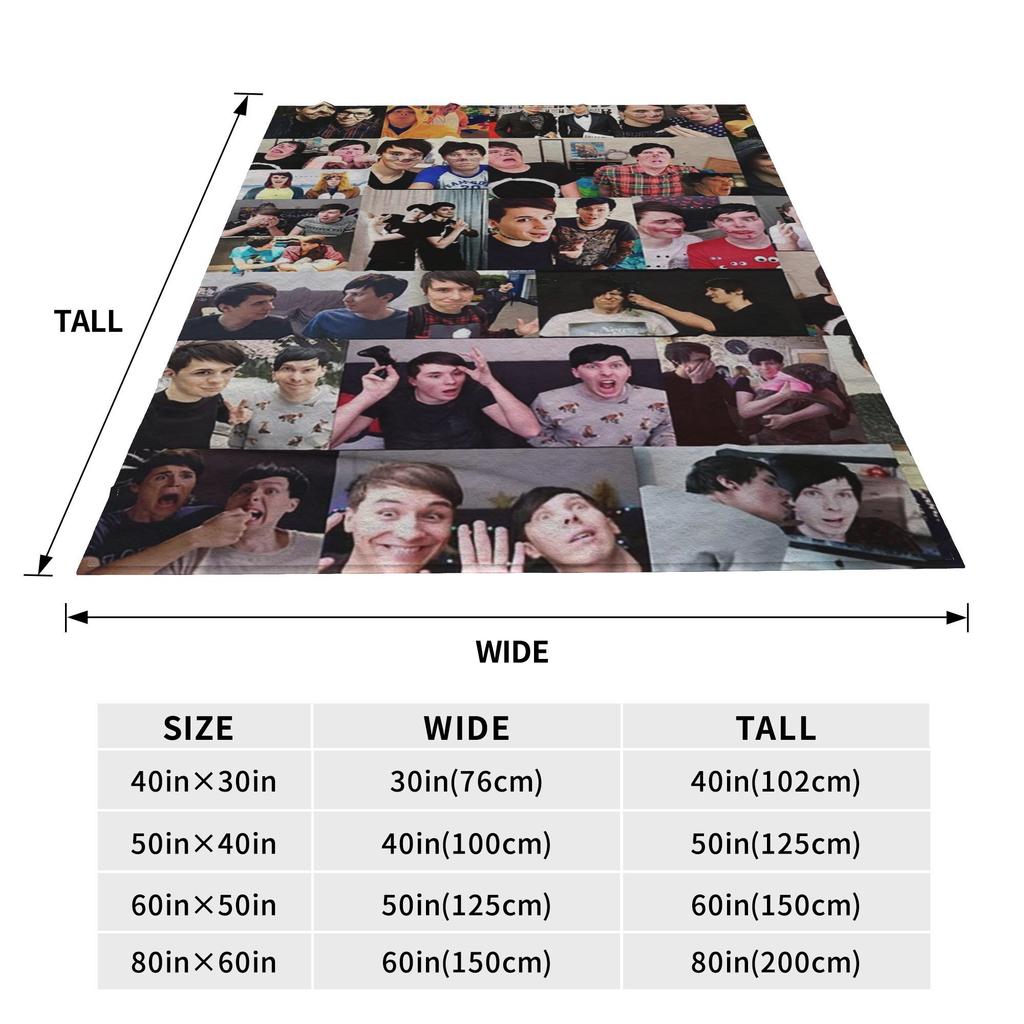 Dan And Phil! Blankets Portable Flannel Sofa Throw Blanket for Couch Bedding Outdoor Throws Bedspread Quilt