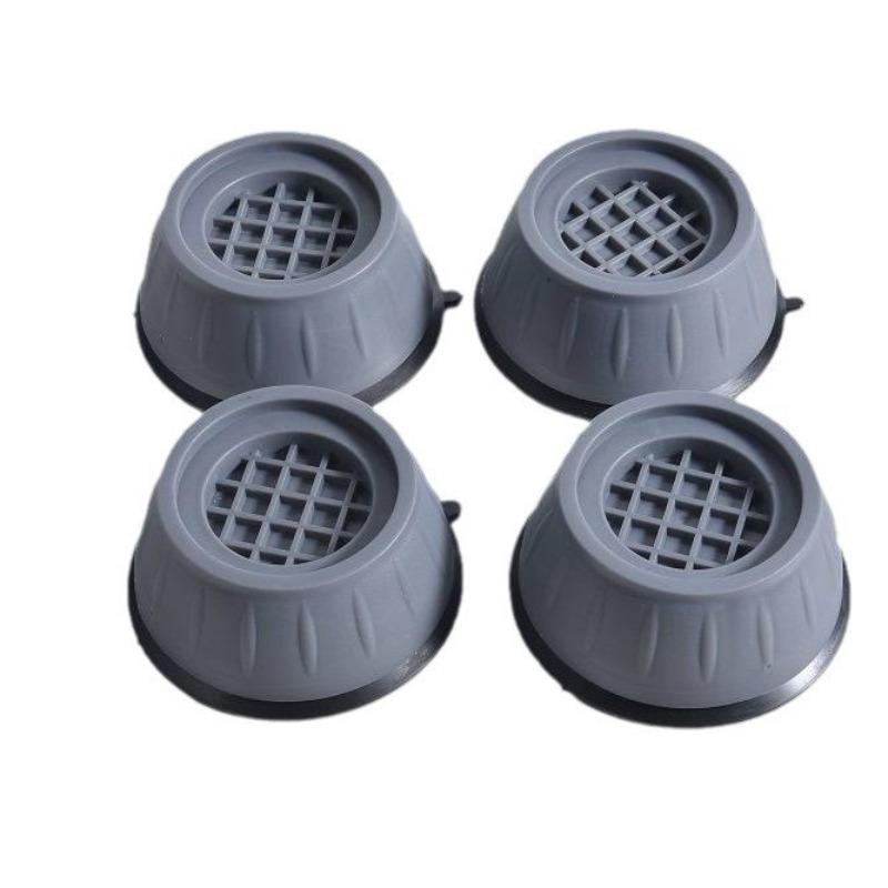 4 Anti Slip Fasteners for Washing Machine and Refrigerator Base, Shockproof and Waterproof, Washing Machine Pads 4-piece set серый