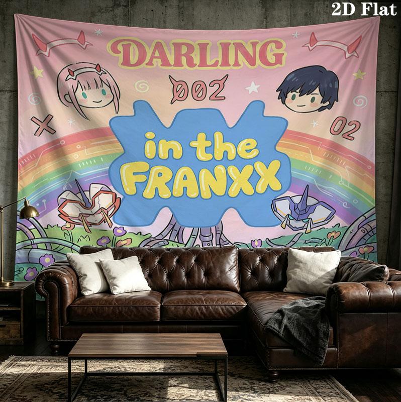Franxx Wall Tapestry Aesthetic Wall Hanging Printed Fabric Blanket Decorative Tapestries For Bedroom Living Room Home Decor