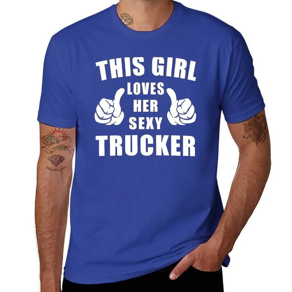 This Girl Loves Her Sexy Trucker Shirt T-Shirt graphics animal prinfor boys aesthetic clothes sweat shirts, men