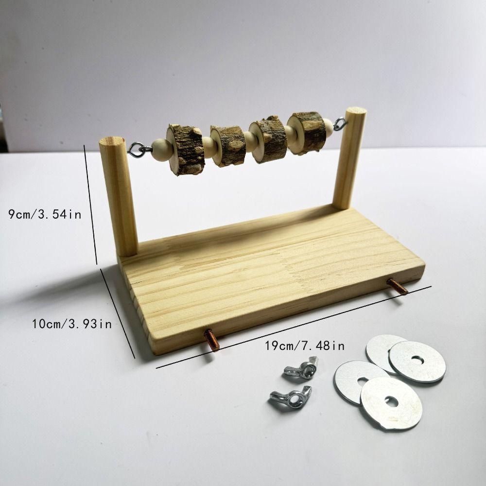 Natural Wooden Parrot Perch Stand Bite-resistance Wear-resisting Bird Paw Grinding Rack Interactive Oral Exercise Station