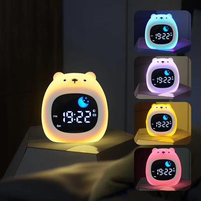Cartoon Animal Pat-pat Stress Relief Color-changing Night Light Auxiliary Sleep Soothing Light Sleepy LED Alarm Clock Light