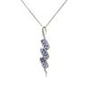 Tanzanite AA Round Pendant Necklace 925 Sterling Silver Rhodium Plated Nine Stone Pendant with Chain Gift for Women