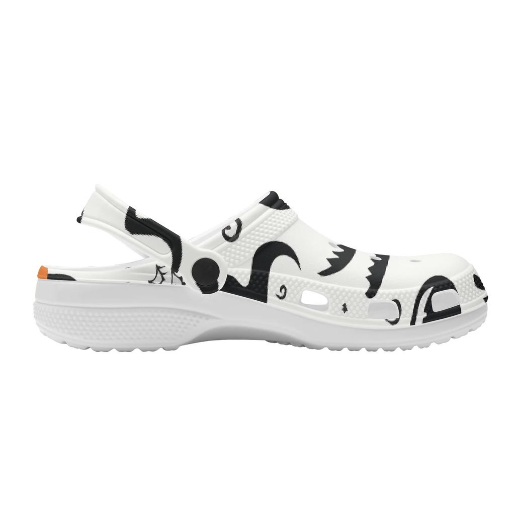 White Printed EVA Clogs for Women Men Ventilated Breathable Slip On Casual Shoes Lightweight Summer Sandals Daily Walking