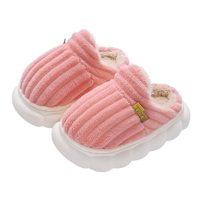 Детские теплые домашние тапочки из бархата и хлопка на осень и зиму 34/35 inner length — фото 5