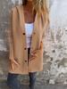 2025 Women's Solid Color Hooded Casual Jacket with Single-Breasted Design