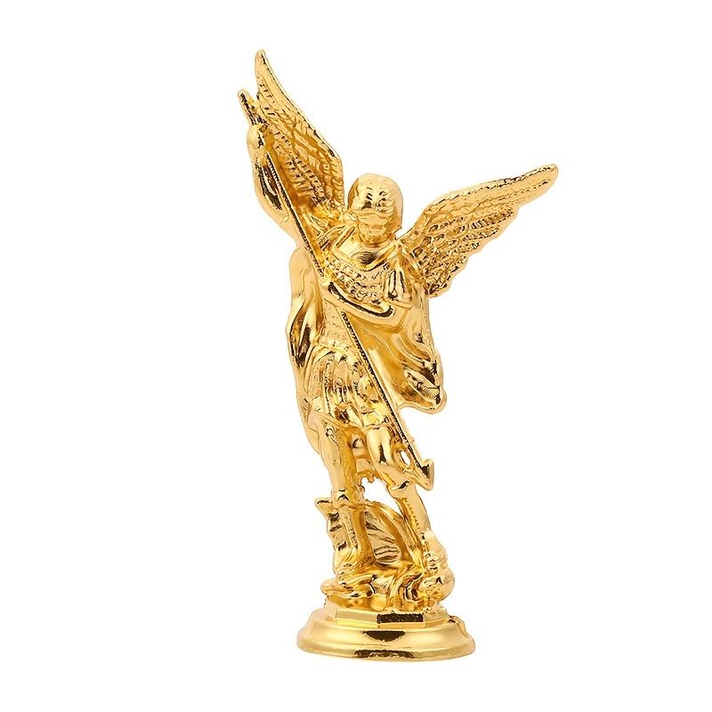 Saint Michael Archangel Figurine, Sacred Angel Michael's Sculpture, Zinc Alloy Statue for Home Desk Decor