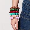 Fashion Acrylic Big Irregular Square Beaded Bracelet for Women New Trendy Imitation Stone Strechy Bracelet Hand Jewelry Gifts