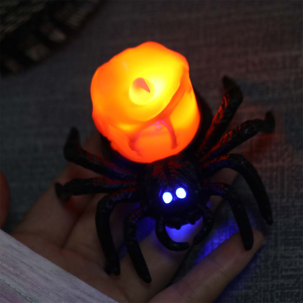 Crawly Spider Pumpkin LED Light Scary Spider Night Light Holiday Party