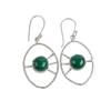 Natural Malachite Gemstone 925 Sterling Silver Jewelry Handmade Earrings 2.00" EE-52-27