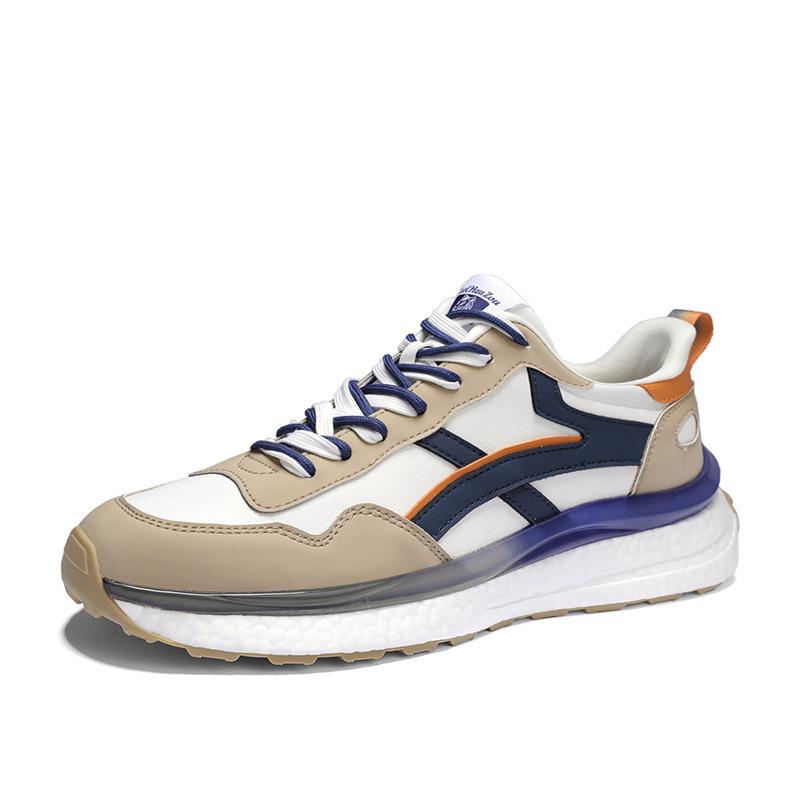 Genuine Leather Men's & Women's Trendy Sneakers - Size 45, Versatile for Autumn & Winter