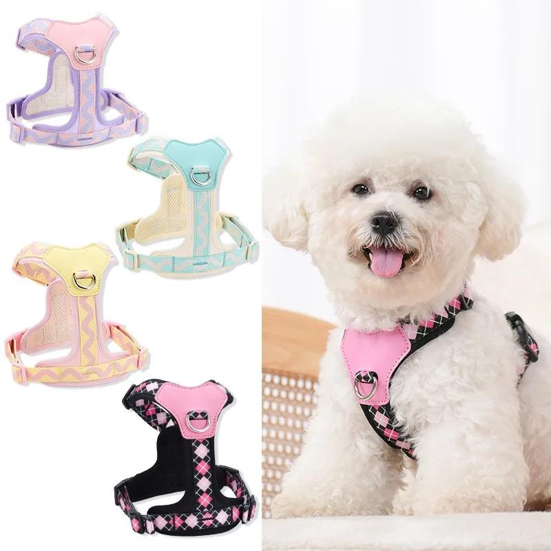 Dog vest style harness Adjustable Dog Harness Vest Anti Escape Leash Set Breathable Pet Chest Back Strap for Small Medium Large