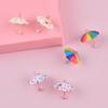 5Pcs Dollhouse Mini Simulation Small Umbrella Diy Earrings Necklace Charms Scrapbooking Embellishment Craft Decoration
