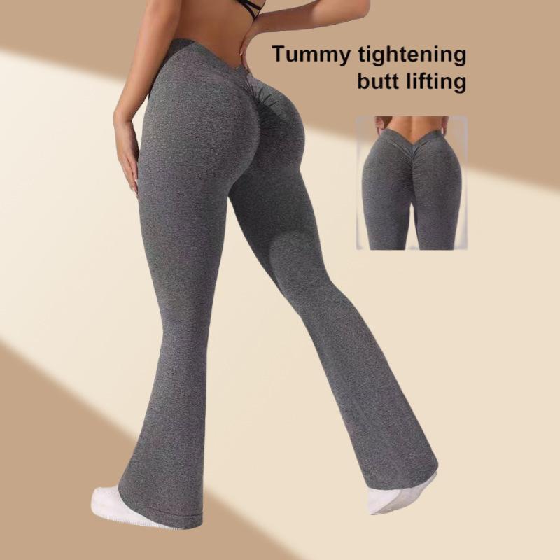 Flare Leggings V-shaped Hip Yoga Pants Women High Waist Wide Leg Pants Women Gym Fitness Sports Latin Dance Trousers