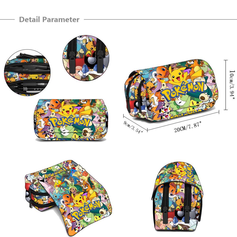 Set Zaino per Bambini Pokemon Pikachu con Tessuto Oxford per Scuola e Uso Quotidiano