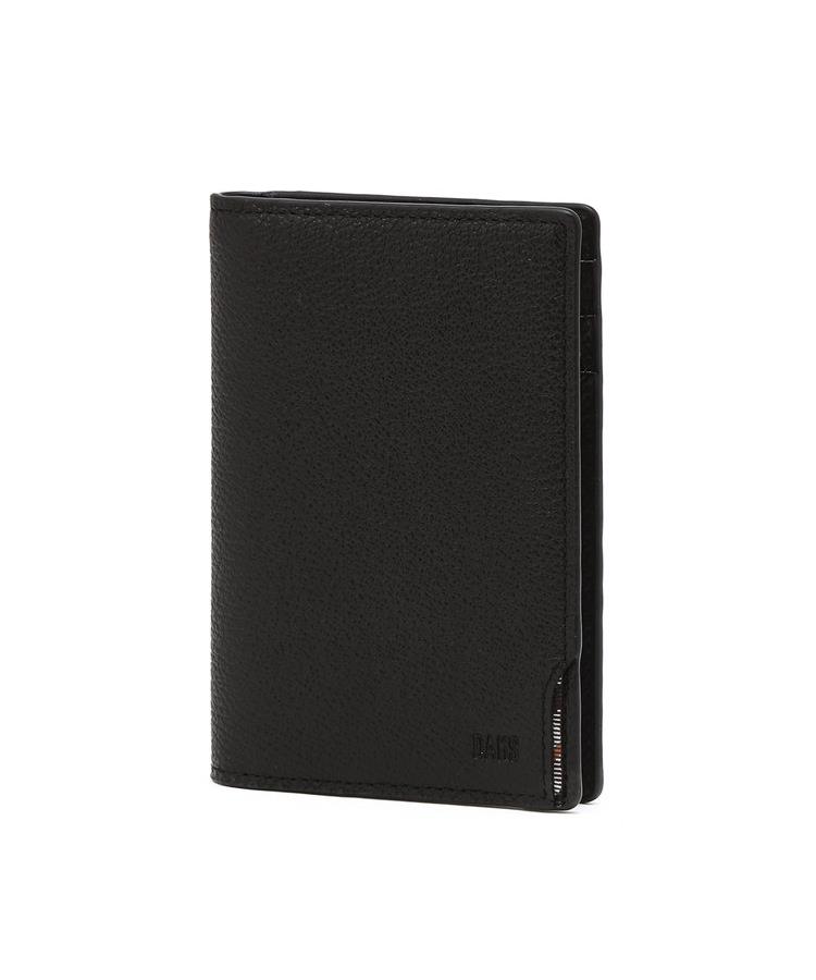 Daks Men'S Accessories Black Embossed Logo Cowhide Card Wallet Dbho6E902Bk