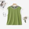 ZANZEA Damen Freizeit Rundhals Sommer Spitze Patchwork Ärmelloses T-Shirt