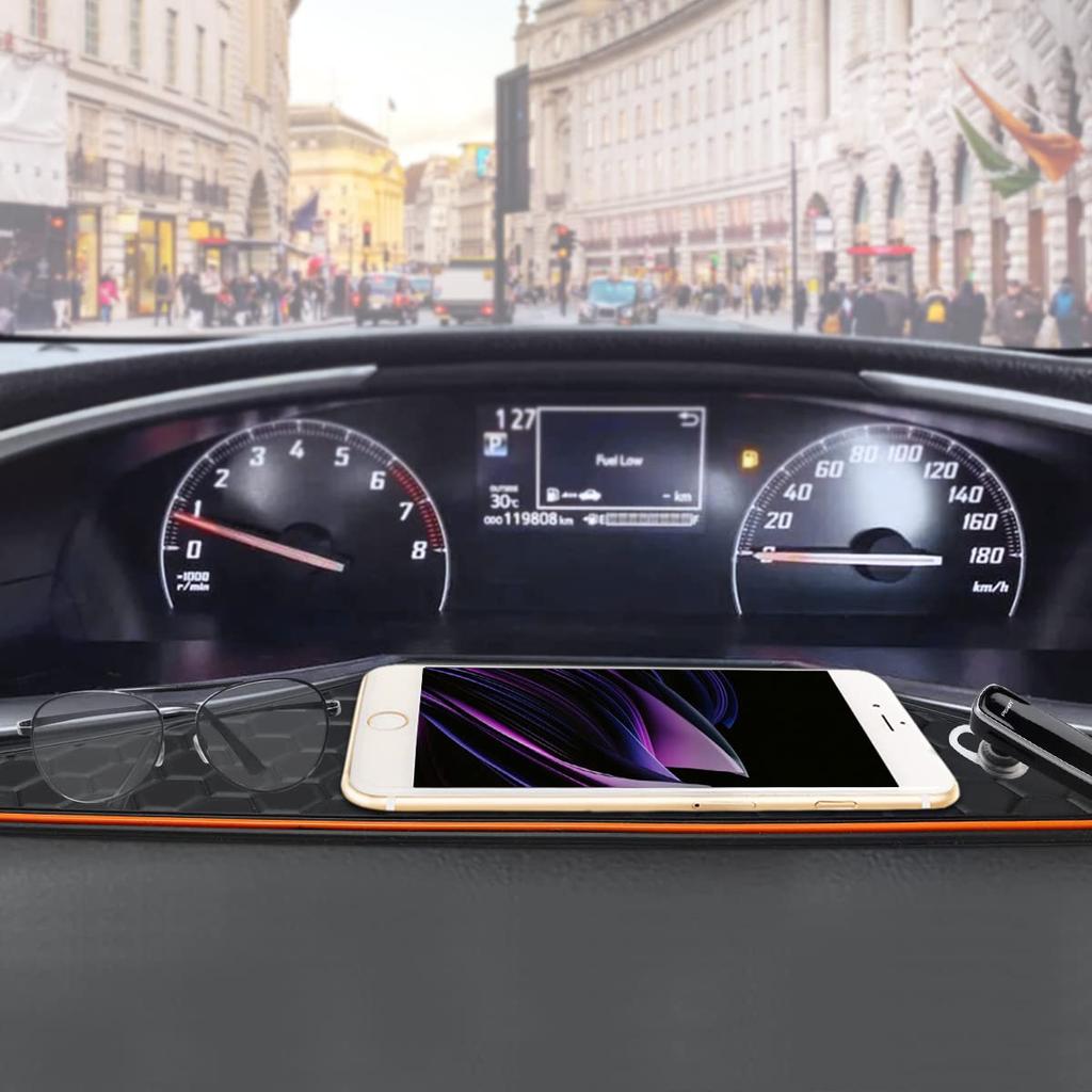 MARCHFA Anti-Slip Mat for Toyota Sienta 170 Series, Silicone, Orange, for Installing In Front of the Gauge