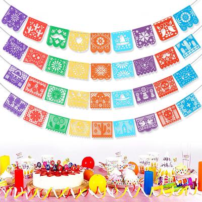Mexican Carnival Theme Party Decoration Non-Woven Hollow Banner Taco Day Of The Dead Flag