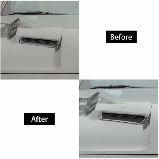 2 st Huva Luftintag Ventilkåpa Trim för Dodge Challenger 2015+ Kolfiber