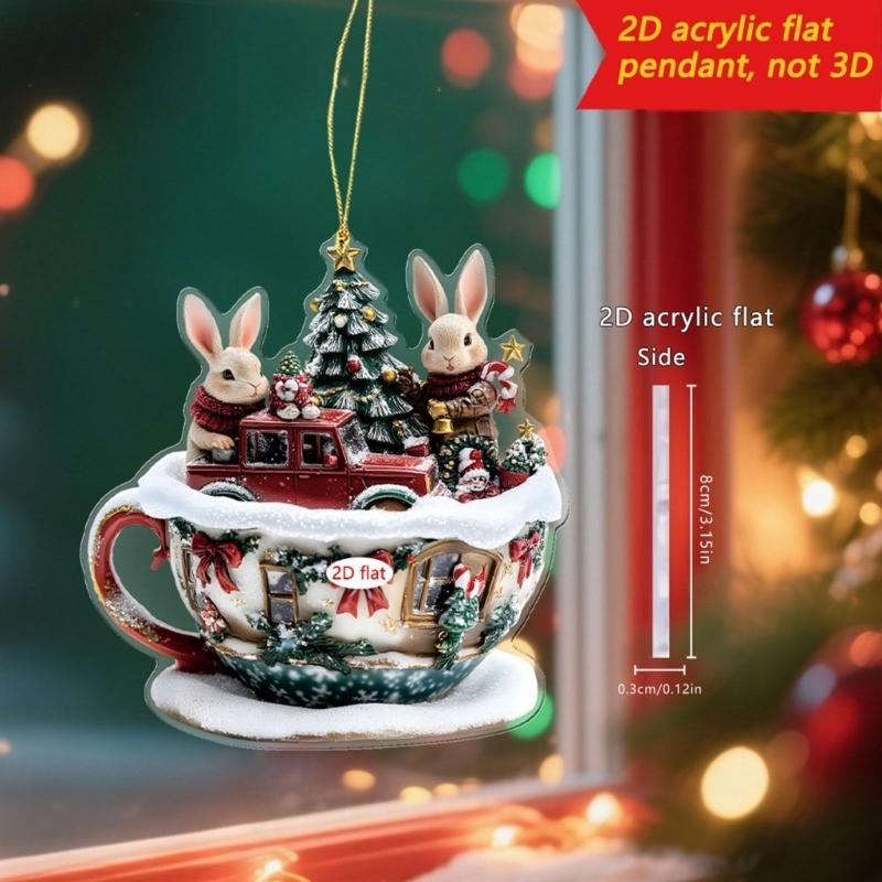 Pack of 4 Shatterproof Christmas Tree Ornaments with Hanging Cord for Indoor Outdoor Holiday Decorations