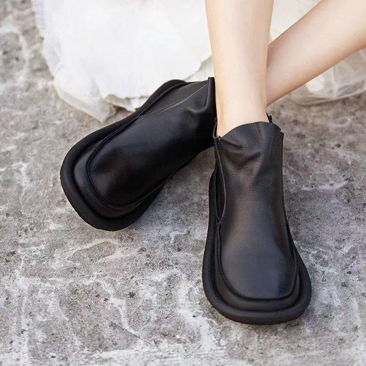 Popular Thick-soled Martin Boots Women's 2025 New Autumn and Winter British Short Boots Fashionable Retro Rear Zipper Chelsea Women's Boots