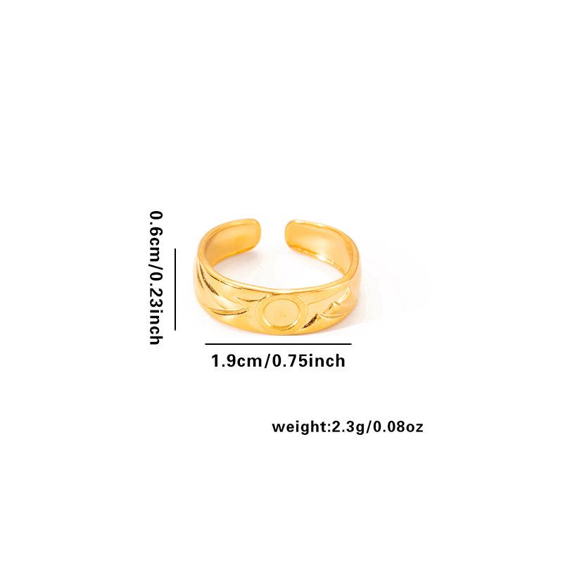 Elegant French Titanium Steel Multi-Layered Leaf Ring with Irregular Design, 18K Gold Plating