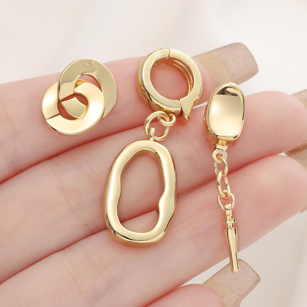 1pcs/lot 14/18K Gold Color Plated Metal Copper Necklace Clasp Connectors for DIY Jewelry Making Necklace Bracelet Accessories