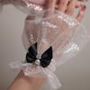 Bowknot Wrist Cuffs For Nails Photography Breathable Glitter Fabric Elastic Cuffs Fashion Accessories