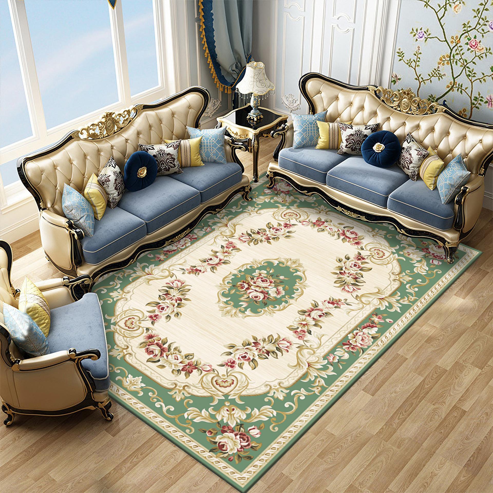 

European Style Carpet Resistant To Dirt Decorative Carpet Household Sofa Coffee Table Carpet 80*120cm