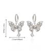 Zircon Butterfly Drop Earring Hook Piercing Ear Jewelry Accessories  Women
