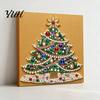 Christmas Craft Supplies for Beginners Faux Pearl Art Kit, DIY Santa Tree Painting Creative Home Decorations 3D Holiday Wall Decor Kit Adults,