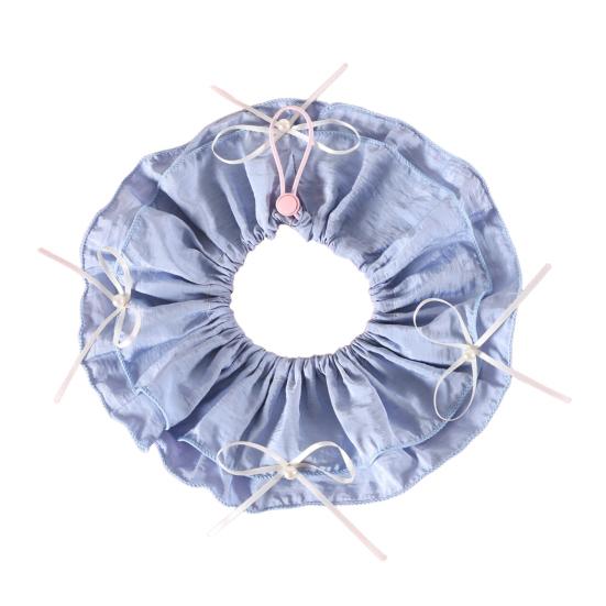 Cat Bib Collar Pet Bandana Scarf Accessories with Bow Adjustable Cat Dog Princess Costume for Christmas Birthday Party Decoration