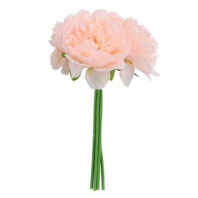 Artificial Flower Peony Fake Peony Artificial Peony Silk Peony Wedding Bouquet(Pink)
